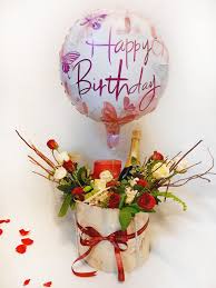 FLOWER BOUQUET with HBD Balloon